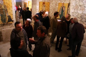 Vernissage in the cellar of le Petit Feuillant at Gramont